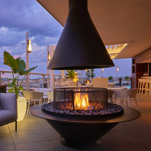 CAD Drawings BIM Models Montigo Fireplaces Custom 4' Round Firepit - CFPO-R Series (CFPO-R4) Commercial Gas Fireplace