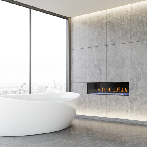 CAD Drawings BIM Models Montigo Fireplaces Custom 3' Single Sided - PRODIGY Series (PC3) Light Commercial Gas Fireplace