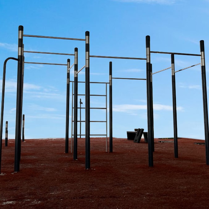 CAD Drawings BIM Models TrekFit Calisthenics Racks: Large