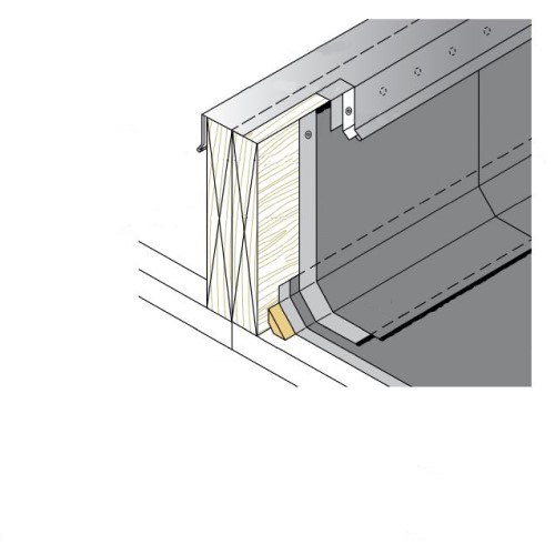 CAD Drawings BIM Models CertainTeed Commercial Roofing CT-05 Wood Area Divider Flashing