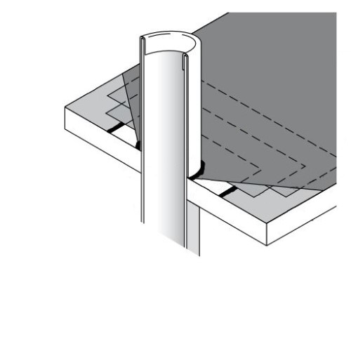 CAD Drawings BIM Models CertainTeed Commercial Roofing CT-14 Pipe Flashing - Lead or Sheet Metal - BUR Only