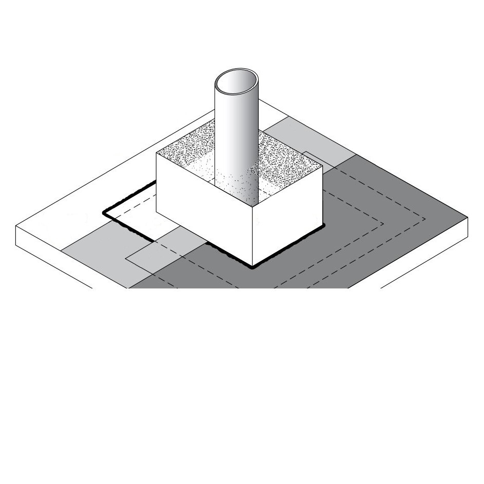 CAD Drawings BIM Models CertainTeed Commercial Roofing CT-15 Penetration Pan (Pitch Pan) Flashing