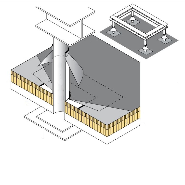 CAD Drawings BIM Models CertainTeed Commercial Roofing CT-17 Mechanical Equipment Stand Flashing