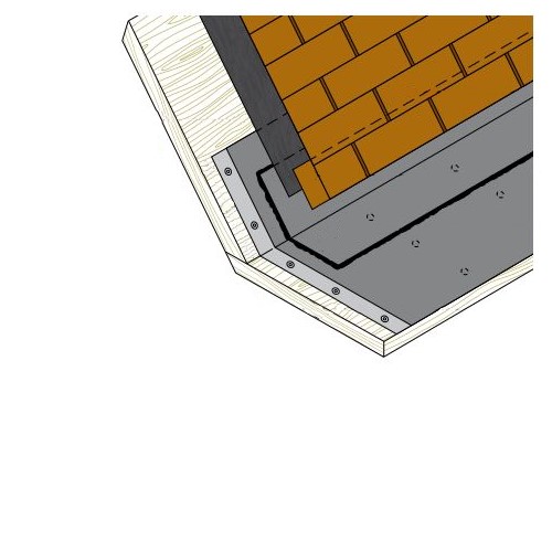 CAD Drawings BIM Models CertainTeed Commercial Roofing CT-23 Steep to Low-Slope Roof Transition Flashing