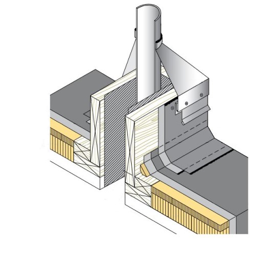 CAD Drawings BIM Models CertainTeed Commercial Roofing CT-26 Hot Pipe Flashing