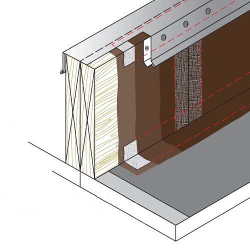 CAD Drawings BIM Models CertainTeed Commercial Roofing CTL-SF-02 Wood Area Divider Flashing