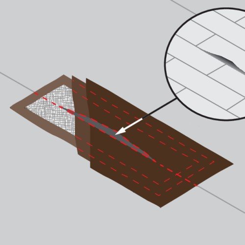 CAD Drawings BIM Models CertainTeed Commercial Roofing CTL-SF-15 Seam/Surface Split or Puncture, Asphaltic Shingle or Membrane
