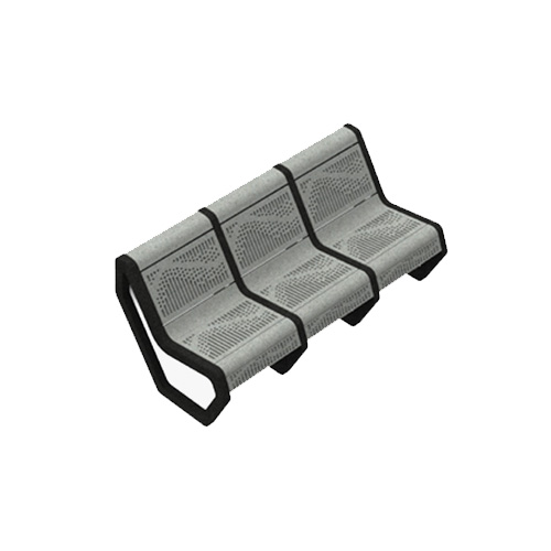 CAD Drawings BIM Models Jonite BR Series 3 Seater Bench W. Back-Rest