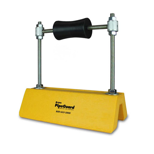 CAD Drawings OMG Roof Products Pipeguard: Safety Yellow Height Adjustable Roller (PGSTPE10X10HAR-YW)