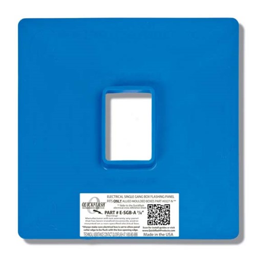 CAD Drawings Quickflash Weatherproofing Products, Inc. E-SGB-A 7/8" ELECTRICAL SINGLE GANG BOX FLASHING PANEL