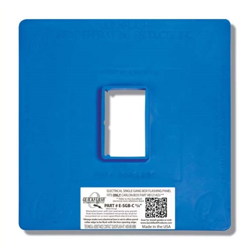 CAD Drawings Quickflash Weatherproofing Products, Inc. E-SGB-C 5/8" ELECTRICAL SINGLE GANG BOX FLASHING PANEL