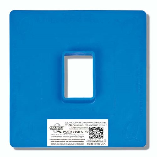 CAD Drawings Quickflash Weatherproofing Products, Inc. E-SGB-A 1 3/8" ELECTRICAL SINGLE GANG BOX FLASHING PANEL