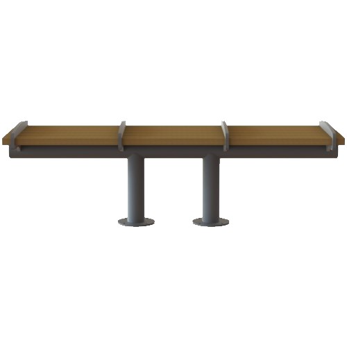 CAD Drawings Monarch Structures Dual Pole Bench with Seat Rails