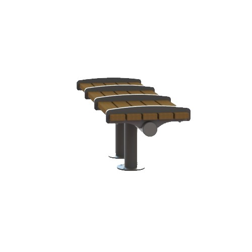 CAD Drawings Monarch Structures Dual Pole Bench with Seat Rails