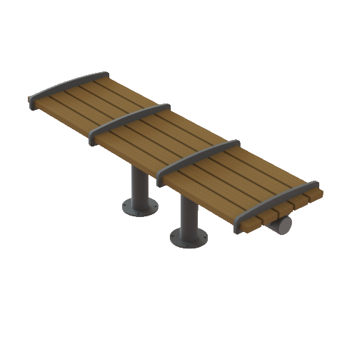 CAD Drawings Monarch Structures Dual Pole Bench with Seat Rails
