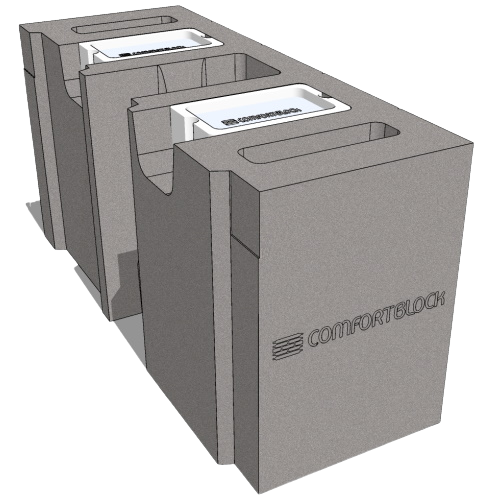 CAD Drawings BIM Models Comfort Block by Genest Concrete CB-16 Half End