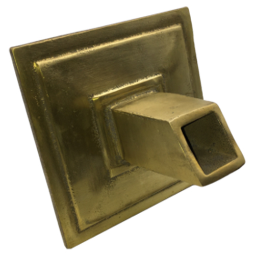 CAD Drawings A&B Aluminum and Brass Foundry 6" Square Backplate with Square Spout (Cast as 1 Piece), 1" ID 