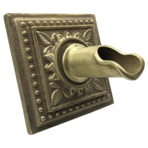 CAD Drawings A&B Aluminum and Brass Foundry Square Jackson Backplate, with the 6 1/2" Round Spout with Collar