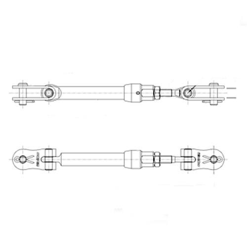 CAD Drawings Ronstan Tensile Architecture Jaw-Jaw Closed Body Turnbuckles for Tensioning 1/8 Inch to 1 Inch Wire