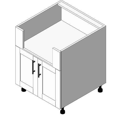 View Cabinet Revit Object: OBBXX02 Burner Base + 2 Doors