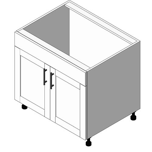 View Cabinet Revit Object: OBS Sink Base + 2 Doors