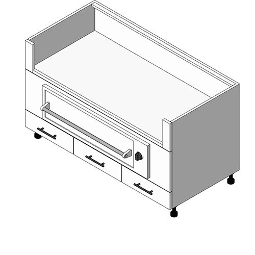 View Cabinet Revit Object: OGWXX30 Warming Drawer + 3 Drawer Grill Base
