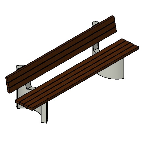 Exterior Sitting Bench - With Back