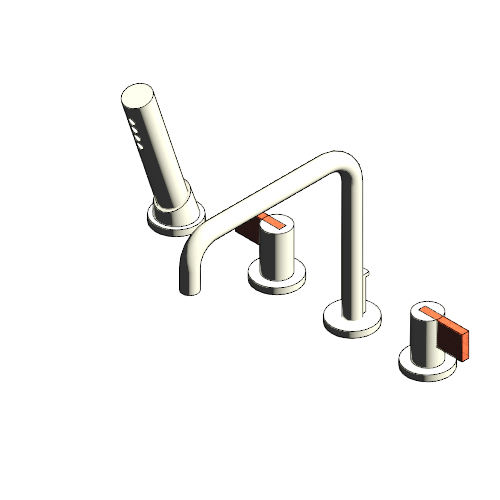 Tub Faucet: Roman Tub Extended Lever with Handshower