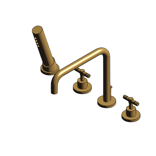 Tub Faucet: Roman Tub T-Lever Handle with Handshower