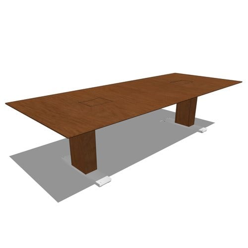 Rectangle Tables: Rectangle Table (1-Piece Top, 2-Bases), 48" D x 120" W x 30" H