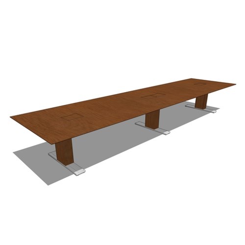 Rectangle Tables: Rectangle Table (2-Piece Top, 3-Bases), 54" D x 216" W x 30" H