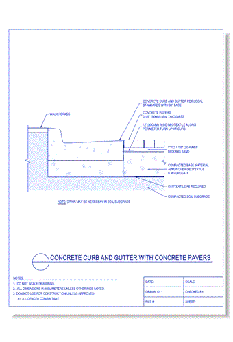 Concrete Curb and Gutter w/ Concrete Pavers
