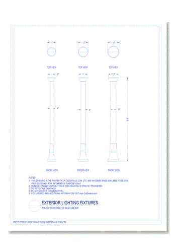 Exterior Lighting Fixtures - Pole W/ Decorative Base and Cap 