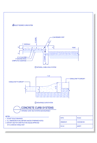 Concrete Curb Systems - Integral Curb- Walk System And Mountable