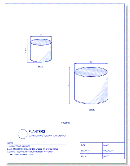 Planters - Plain Cylinder