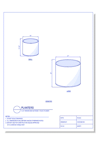 Planters: Plain Cylinder