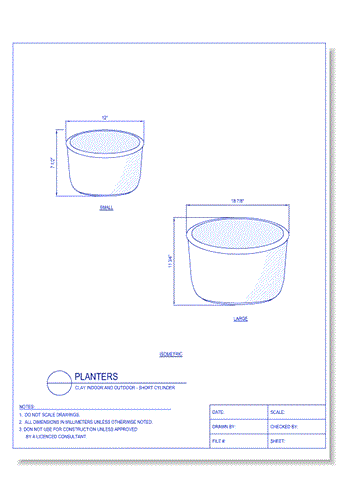 Planters: Short Cylinder Tapered