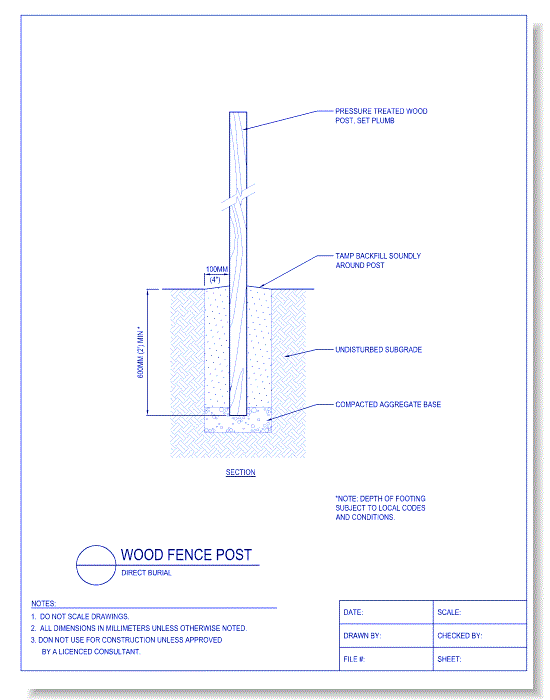 Wood Fence Post - Direct Burial