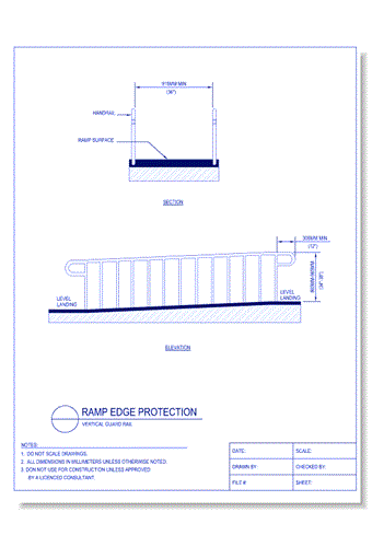 Ramp Edge Protection - Vertical Guard Rail