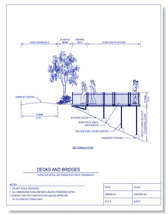 Overlook Detail-Section/Elevation w/ Crosswalk
