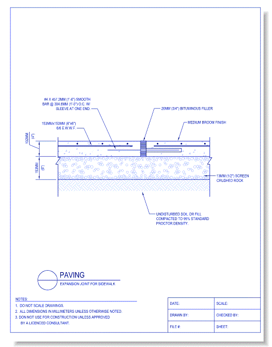 Concrete Sidewalk - Expansion Joint