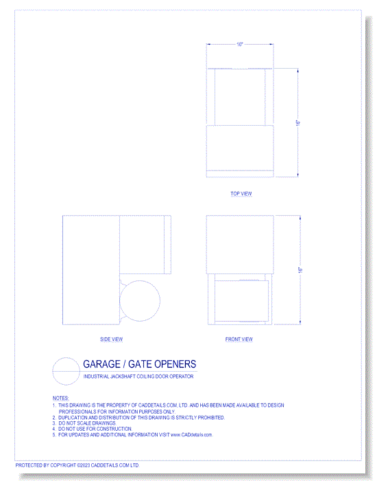 Industrial Jackshaft Coiling Door Operator