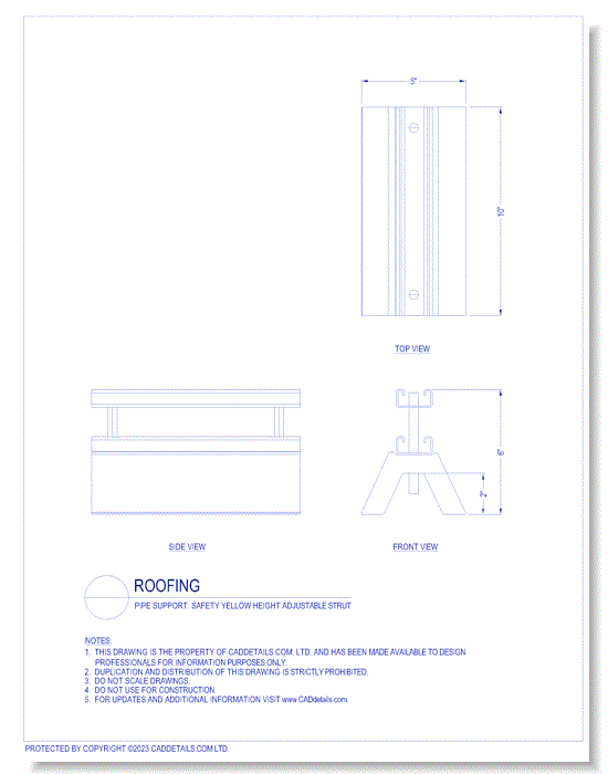 Pipe Support: Safety Yellow Height Adjustable Strut