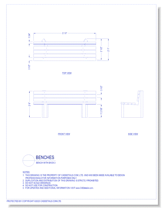 Benches: Bench With Back 3