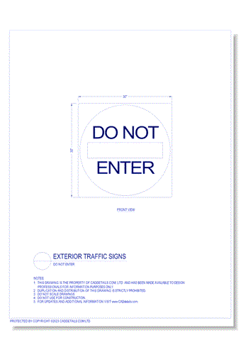 Exterior Traffic Signs: Do Not Enter