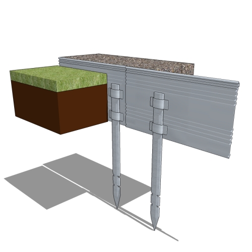 Planting Bed Edging - Bed Material and Turf CAD Files PSLT-1