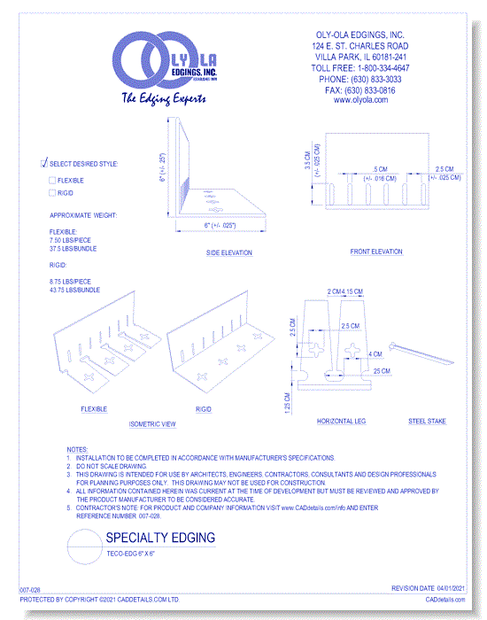 Teco-Edg 6" x 6"