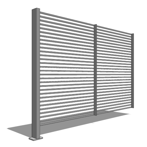 LINE Panel With One Post, 4ft High, 1/2'' Horizontal Rod Panel
