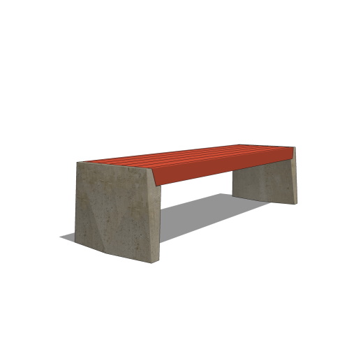 Strata Beam Bench, Backless, 69'' Length, Wood Seating