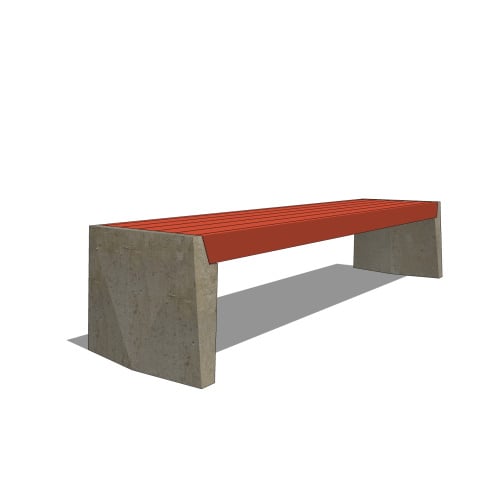Strata Beam Bench, Backless, 80'' Length, Wood Seating